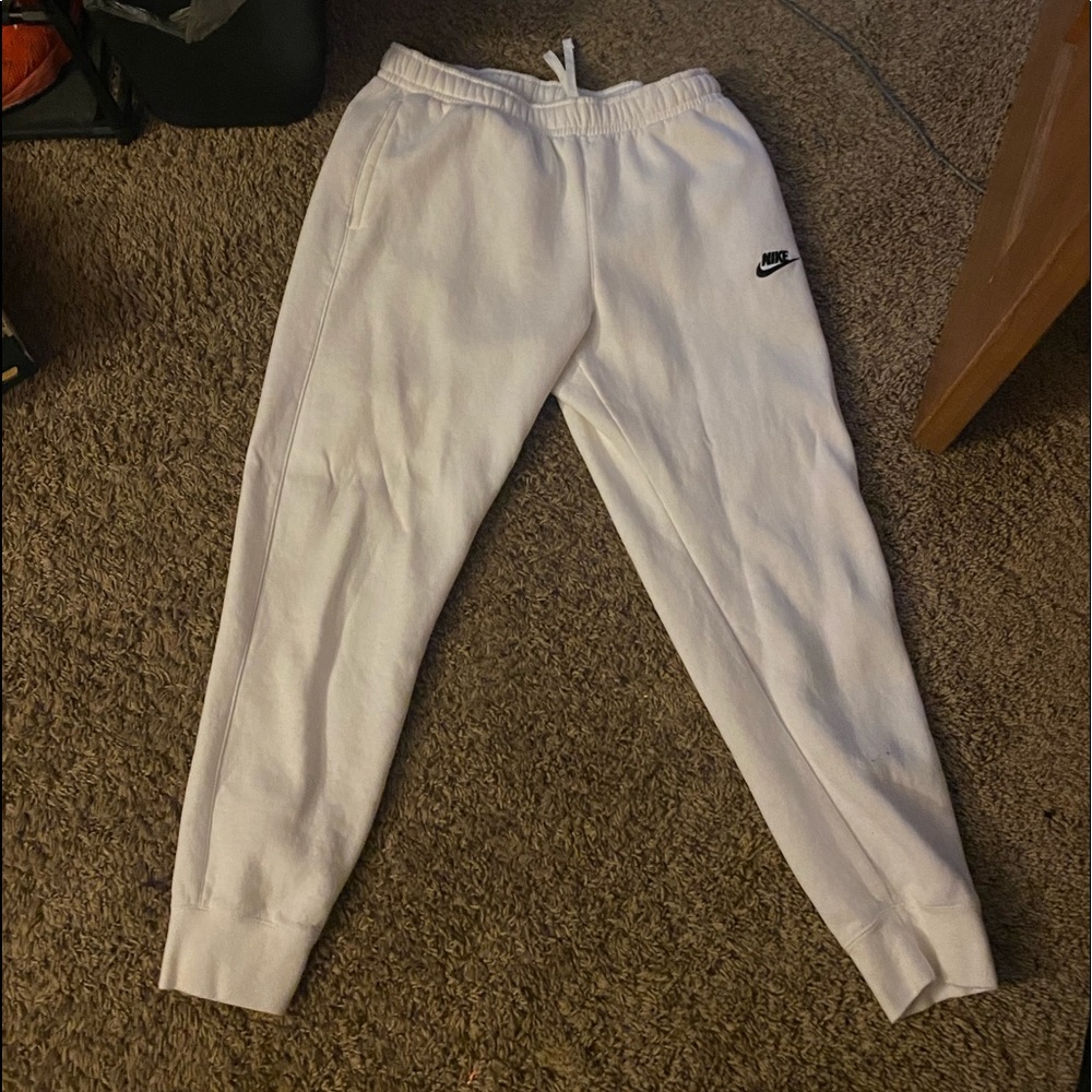 White Mens Nike Sweatpants (L)